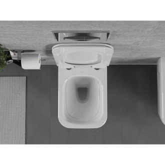 Záchodová misa Mexen Margo Rimless so štíhlym soft-close sedátkom, Duroplast, biela - 30420800