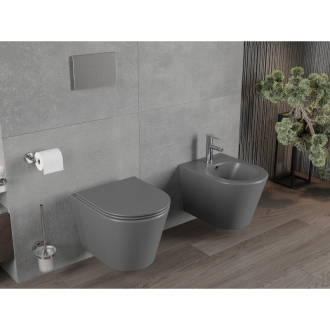 Mexen RICO WC misa Rimless Duroplast + sedátko, tmavosivý mat 30724071