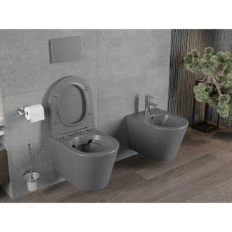 Mexen RICO WC misa Rimless Duroplast + sedátko, tmavosivý mat 30724071