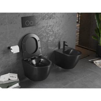 Mexen LENA BLACK WC závesný klozet rimless, Slim, duroplast 3322XX85