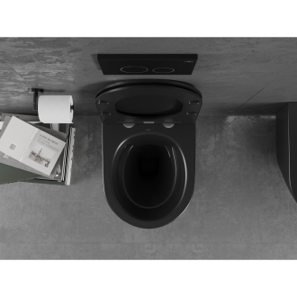 Mexen LENA BLACK WC závesný klozet rimless, Slim, duroplast 3322XX85