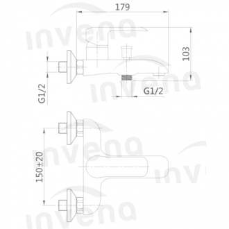 Invena SIROS BW-90-004-A Vaňová batéria, čierna
