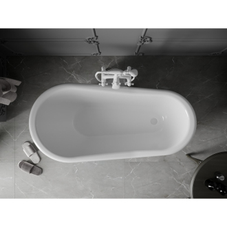 Mexen Retro voľne stojaca vaňa 150 x 73 cm biela, biele nohy - 53251507300-20