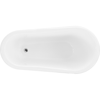 Mexen Retro voľne stojaca vaňa 150 x 73 cm biele/čierne chrómové nohy - 53251507375-00