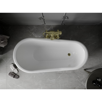 Mexen Retro voľne stojaca vaňa 150 x 73 cm biele/čiernozlaté nohy - 53251507375-50
