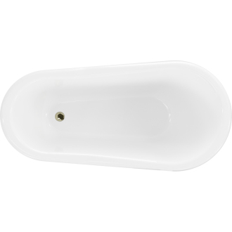 Mexen Retro voľne stojaca vaňa 150 x 73 cm biele/čiernozlaté nohy - 53251507375-50