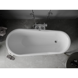 Mexen Retro voľne stojaca vaňa 170 x 75 cm biele chrómové nohy - 53251707500-00