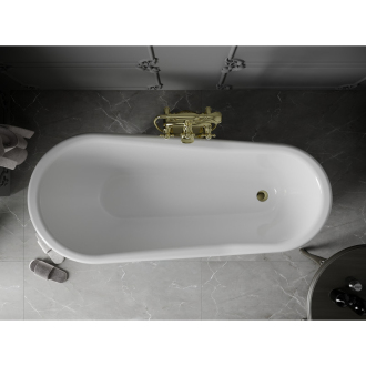 Mexen Retro voľne stojaca vaňa 170 x 75 cm biela, zlaté nohy - 53251707500-50