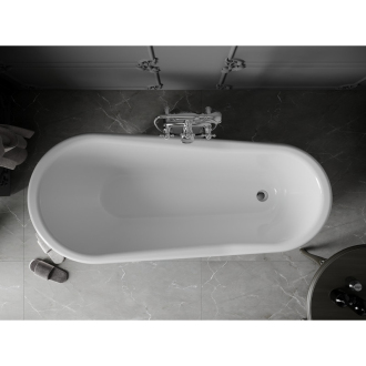 Mexen Retro voľne stojaca vaňa 170 x 75 cm biele/čierne chrómové nohy - 53251707575-00