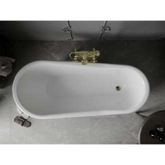 Mexen Retro voľne stojaca vaňa 170 x 75 cm biele/čiernozlaté nohy - 53251707575-50