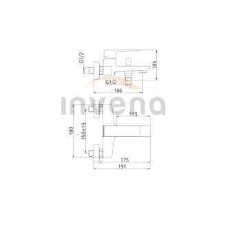 Invena PAROS BW-09-004-A Vaňová batéria, čierna