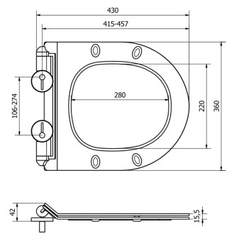 MEXEN SLIM WC sedátko, čierna lesk 39010185