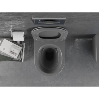 Mexen LENA WC misa Rimless Duroplast + sedátko, tmavosivý mat 30224071