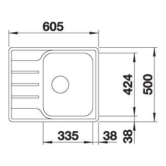 Blanco LEMIS 45 S-IF Mini 525115 drez s odkvapom, obojstr. nerez kartáčovaná, vstav/do rov.