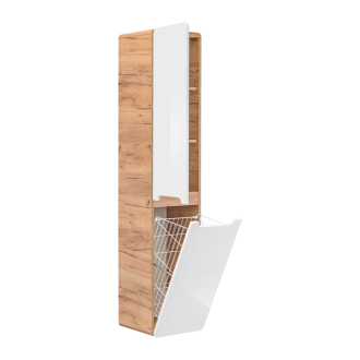 COMAD ARUBA WHITE 804 FSC Vysoká skrinka 35cm s košom na bielizeň