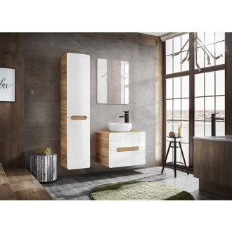 COMAD ARUBA WHITE 804 FSC Vysoká skrinka 35cm s košom na bielizeň