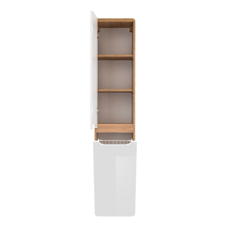 COMAD ARUBA WHITE 804 FSC Vysoká skrinka 35cm s košom na bielizeň