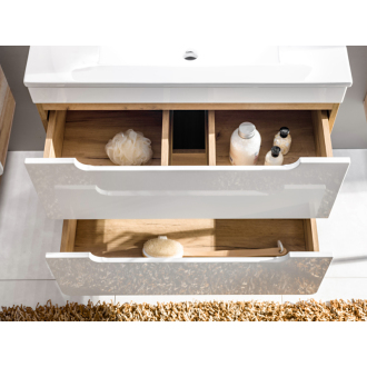 COMAD ARUBA WHITE 804 FSC Vysoká skrinka 35cm s košom na bielizeň