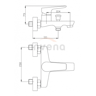 Invena DOKOS BW-19-001-V Vaňová batéria, chróm