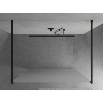 Mexen Kyoto voľne stojaca sprchová stena 110 x 200 cm, mráz 8 mm, čierna 800-110-002-70-30