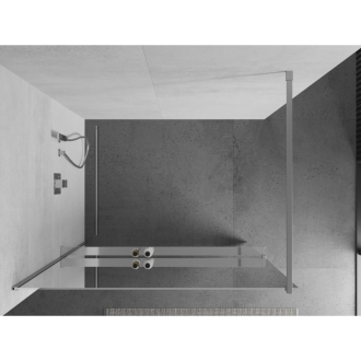Sprchová stena Mexen Kyoto+ s policou a koľajnicou 90 x 200 cm, zrkadlo 8 mm, chróm - 800-090-121-01-50