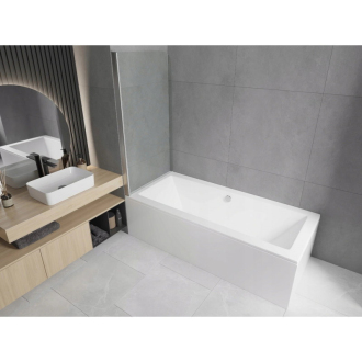 Mexen Cube vaňa 170x80cm panel + zástena 80 cm, transparent, chróm 550517080X9008010100