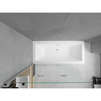 Mexen Cube vaňa 170x80cm panel + zástena 120 cm, transparent, chróm 550517080X9012030100