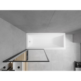 Mexen Cubik obdĺžniková vaňa 170 x 70 cm s plášťom a jednokrídlovou zástenou 70 cm, čierny fix vzor - 550317070X9307007070