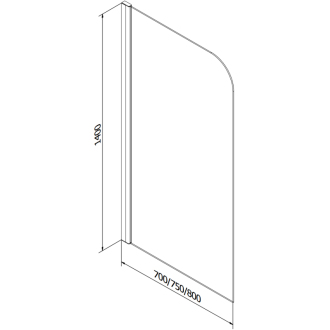 Mexen Vega obdĺžniková vaňa 170 x 70 cm s plášťom a 1 krídlovou zástenou 70 cm, priehľadná, čierna - 550117070X9007017000