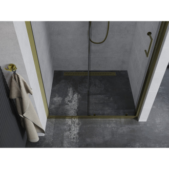 Mexen Apia posuvné sprchové dvere 145 cm, priehľadné, zlaté - 845-145-000-50-00