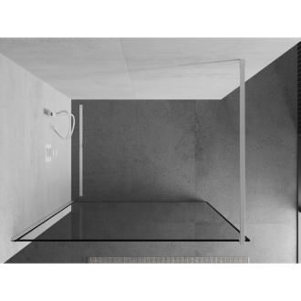 Sprchová stena Mexen Kyoto 70 x 200 cm, transparentný/čierny vzor 8 mm, biela - 800-070-101-20-70