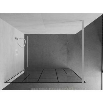 Sprchová stena Mexen Kyoto 90 x 200 cm, transparentný/čierny vzor 8 mm, biela - 800-090-101-20-78