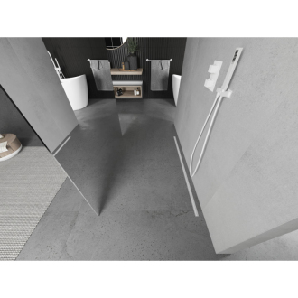 Mexen Kyoto voľne stojaca sprchová stena 100 x 200 cm, 8 mm zrkadlo, biela - 800-100-002-20-50