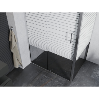 Mexen Apia výsuvný sprchovací kút 135 x 80 cm, pásy, chróm - 840-135-080-01-20