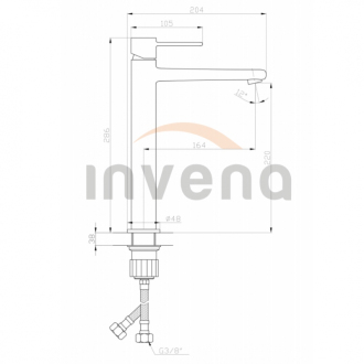 Invena GLAMOUR BU-02-W09-V Umývadlová batéria vysoká, zlatá