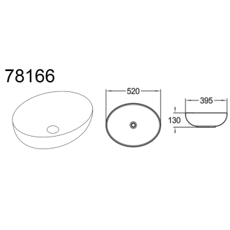 Comad UN-MONA-MB12 (C78166M-B12) umývadlo na dosku 52cm čierna matná