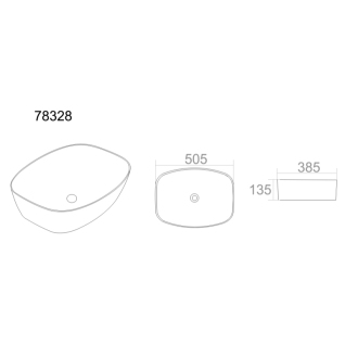 Comad UN-ANNA-MH1 (C78328M-H1) umývadlo na dosku 50,5 cm matná