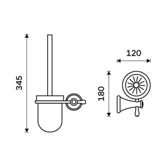 Nimco Lada LA 19094KU-26 Toaletná WC kefa s keramickou nádobou