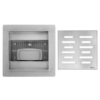 REA LINE Odtokový žľab 120x120 brúsený nikel REA-G6204