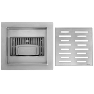 REA LINE Odtokový žľab 150x150 brúsený nikel REA-G6205