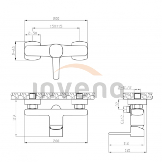 Invena GLAMOUR BN-02-004-V Sprchová batéria, čierna