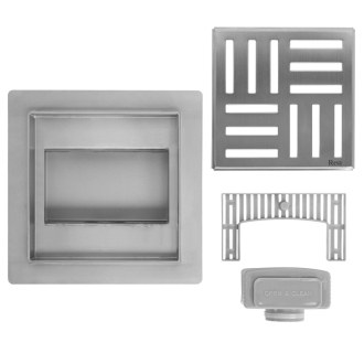 REA CROSS Odtokový žľab 150x150 brúsený nikel REA-G6201