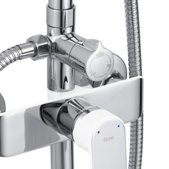 REA BLOOM Sprchový set, biela-chróm REA-P9527