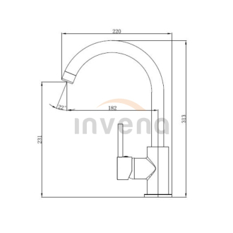 Invena DAFNI BZ-88-L01-C Drezová batéria, chróm