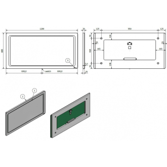 ODRA obdĺžnikové zrkadlo so zaoblenými rohmi s LED osvetlením V 600 × Š 1200 mm ZRODRA6012