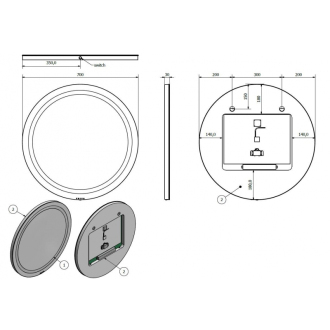 MORAVA okrúhle zrkadlo s LED osvetlením priemer 700 mm ZRMORA6464