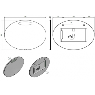SPRÁVA oválne zrkadlo s LED osvetlením V 500 × Š 700 mm ZRLUZN5070