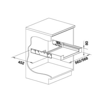 Blanco Flat Drawer 60 P - nízka organizačná zásuvka 527665