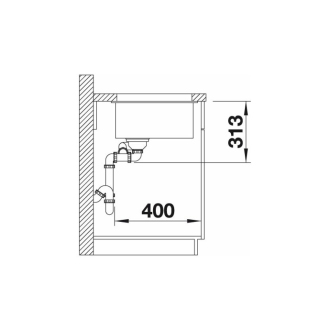 Blanco SUBLINE 340/160-U drez pod dosku, bez odtokovej sady biela soft silgranit 527820