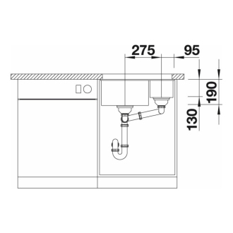 Blanco SUBLINE 340/160-U drez pod dosku, bez odtokovej sady biela soft silgranit 527820